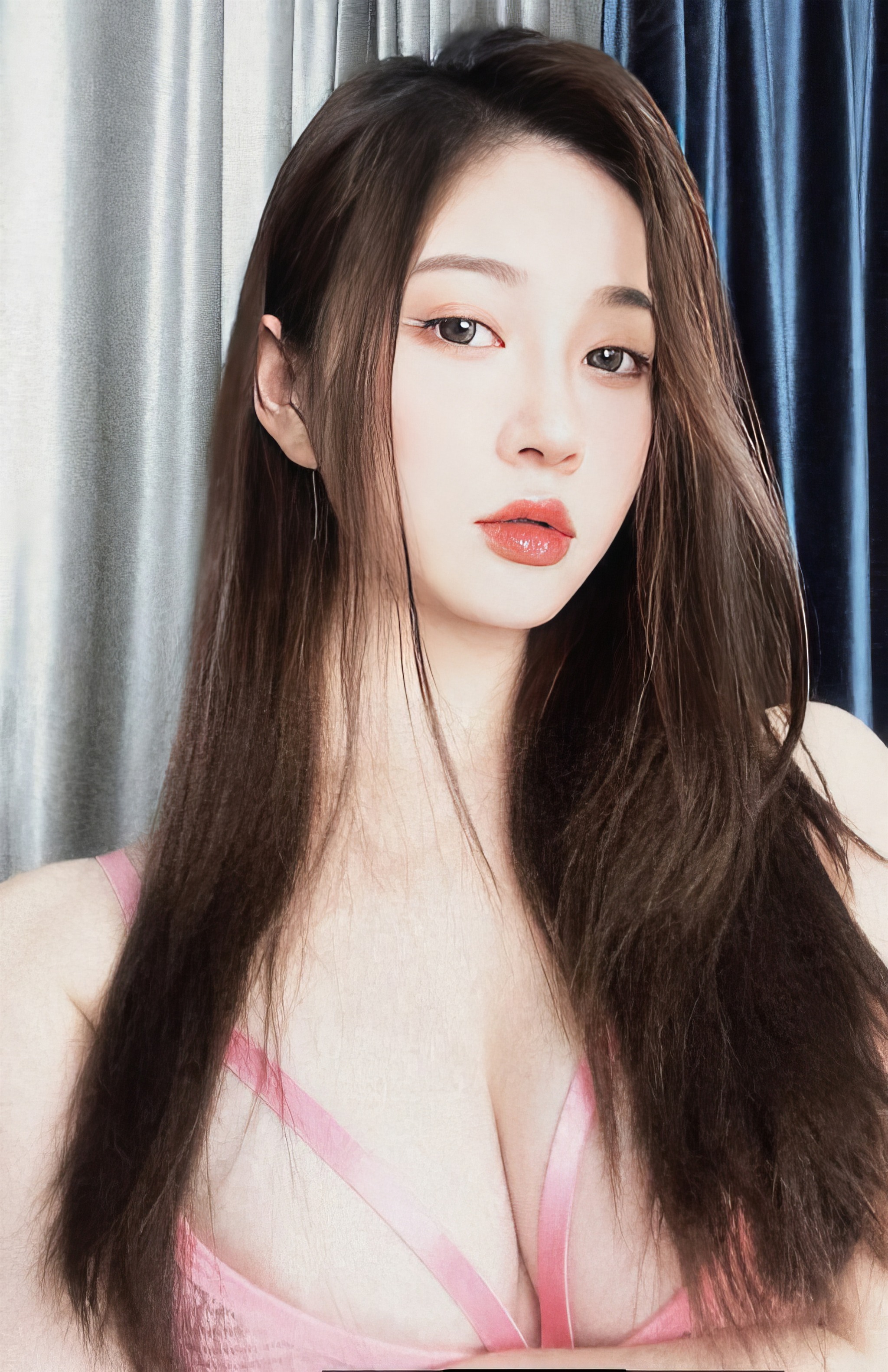 图片[1]-年年nnian – NO.068 粉色内衣 自摄[45P]-XikXak